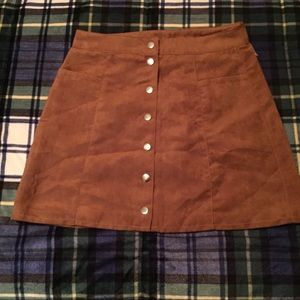 NWT suede skirt button up